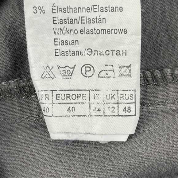 Camaieu Womens Chino Pants Gray Stretch Pockets 10 - Picture 3 of 7